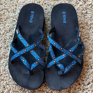 Teva wedge sandals. Flip flops.